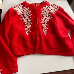 Vintage beaded red sweater